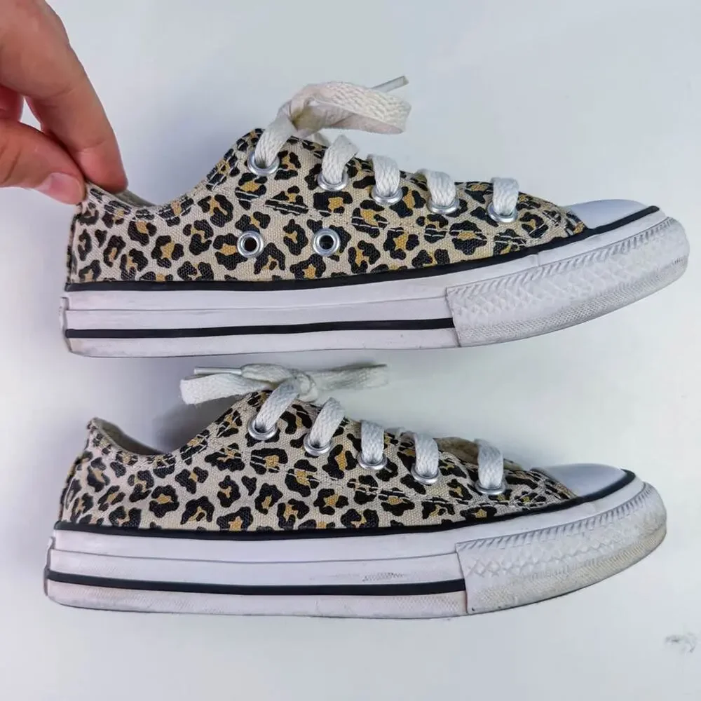 Converse All Star Leopard Print Shoes – Kids Size 12